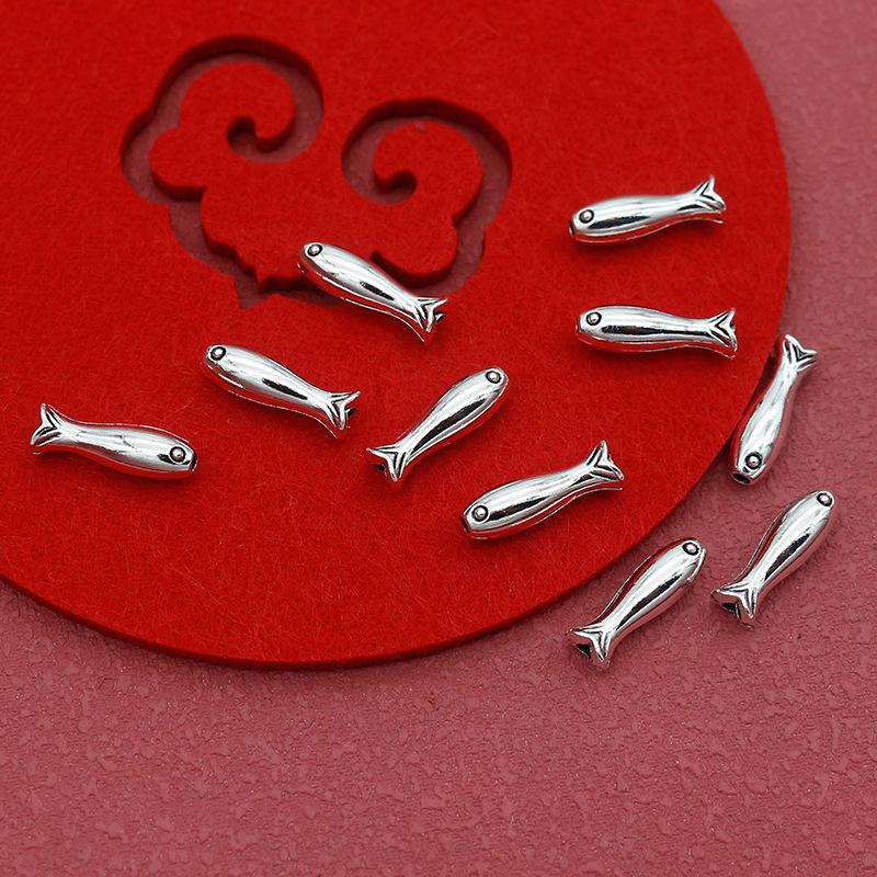 10Pcs Stainless Steel Fish Beads Charms Spacer Loose Beads For Jewelry Making Crafts Handmade DIY Bracelet Accessories Bulk