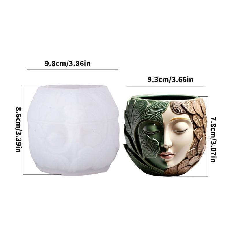 Silicone Planter Mold Double Girl Face Shape Flowerpot Molds for Resin Cement Concrete Unique Plant Containers Gifts