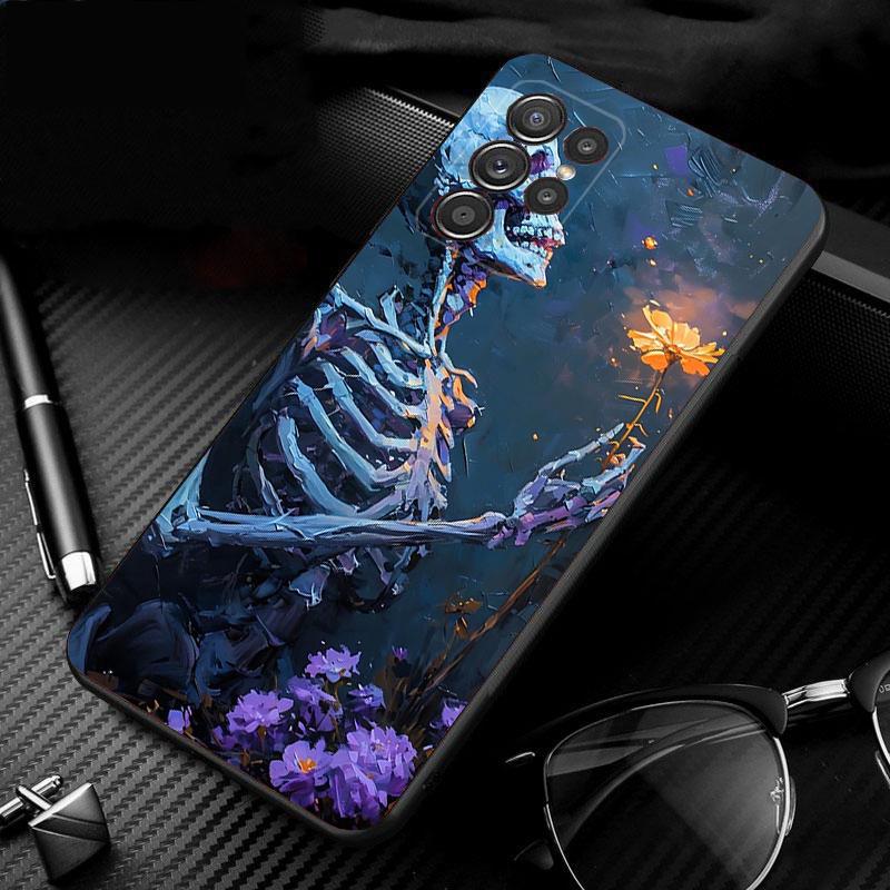 Phone Case For Samsung Galaxy S25 S24 S23 S22 S21 Ultra S24 S23 S22 S21 S25 Plus S24 S25 FE Skeleton Art