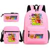 New game merchandise primary school bag rhythm box sprunki cartoon starry sky backpack 3-piece set L