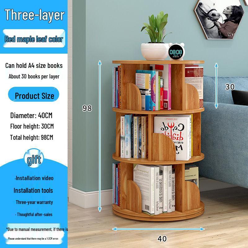 360° Rotating Children's Bookshelf: Space-Saving Floor Standing Bookcase & Picture Book Rack