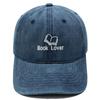 New Book lover embroidered baseball cap washed retro men's and women's casual versatile sunshade cap