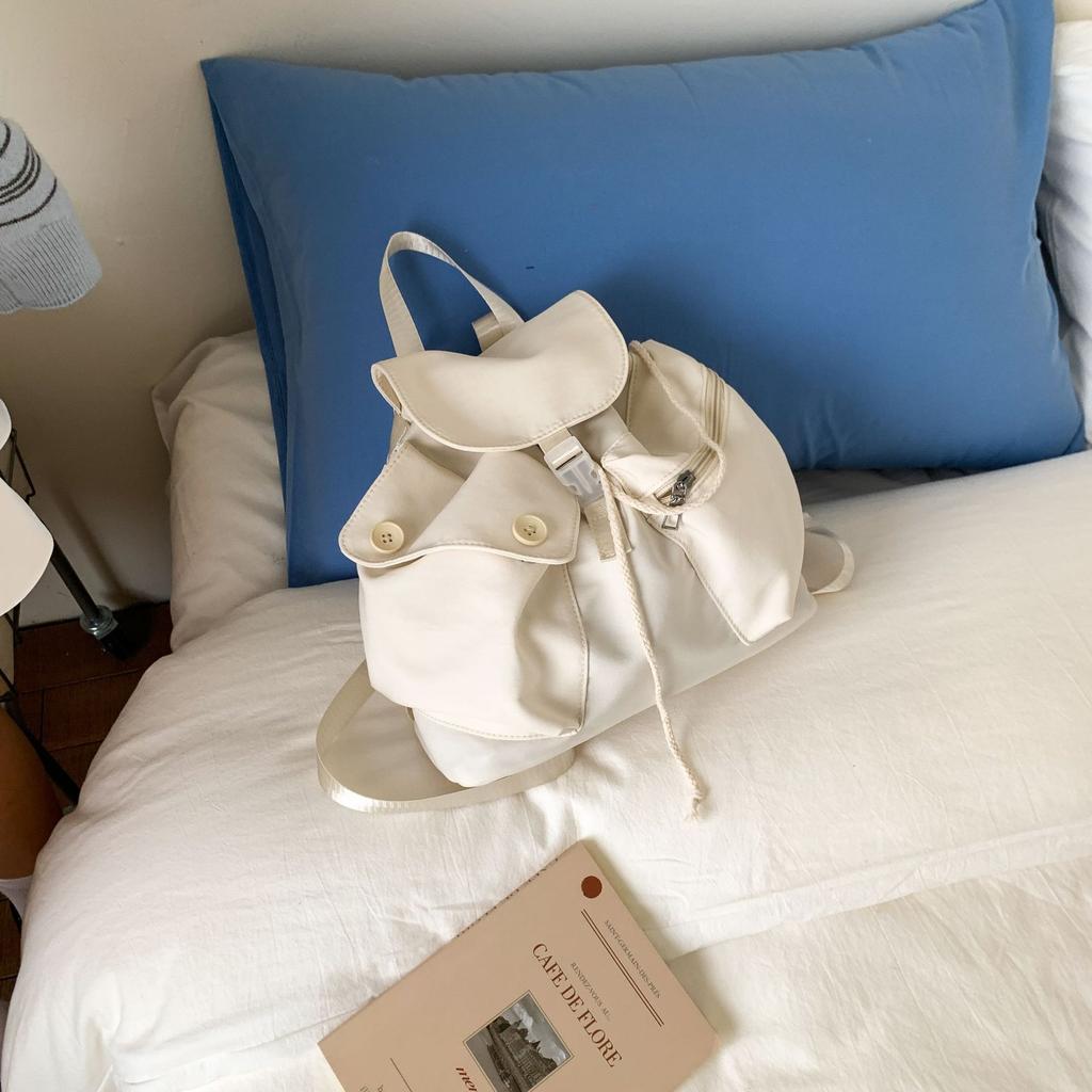 Live Supply Factory Direct Sales Leisure Simple Women Travel Nylon Cloth Solid Color Internet Celebrity Explosion Backpack