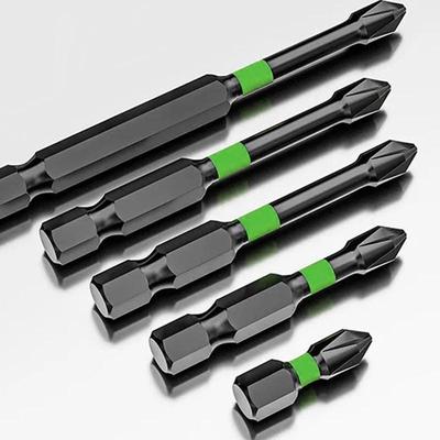 6Pcs/Set  Anti Slipanti Slip Screwdriver Bit Set S2 Steel Cross Slot Screwdriver Bit Set