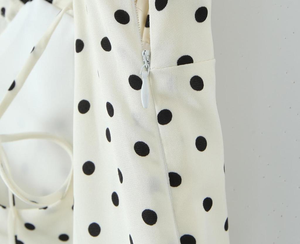 Spring 2026 European & American Style Women's Polka Dot Lace Camisole Dress