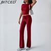 BITCED Women's Autumn/Winter Elegant Solid-Colour O-Neck Urban Casual Fashion Set