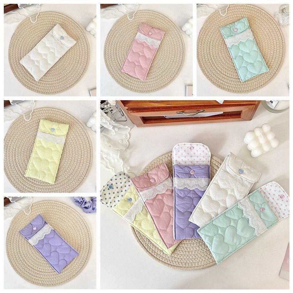Sweet Cotton Glasses Storage Bag Korean Style Lipstick Bag Portable Lovely Eyeglasses Case  Travel