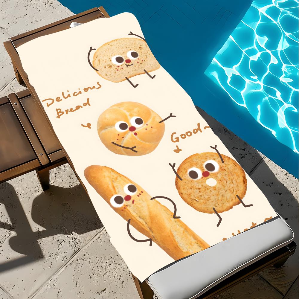 Art Bread Cute Towel Towel Soft Pool Gift For Travel Gym Shower Cool Camping Quick Dry Sports  Large Beach Towel