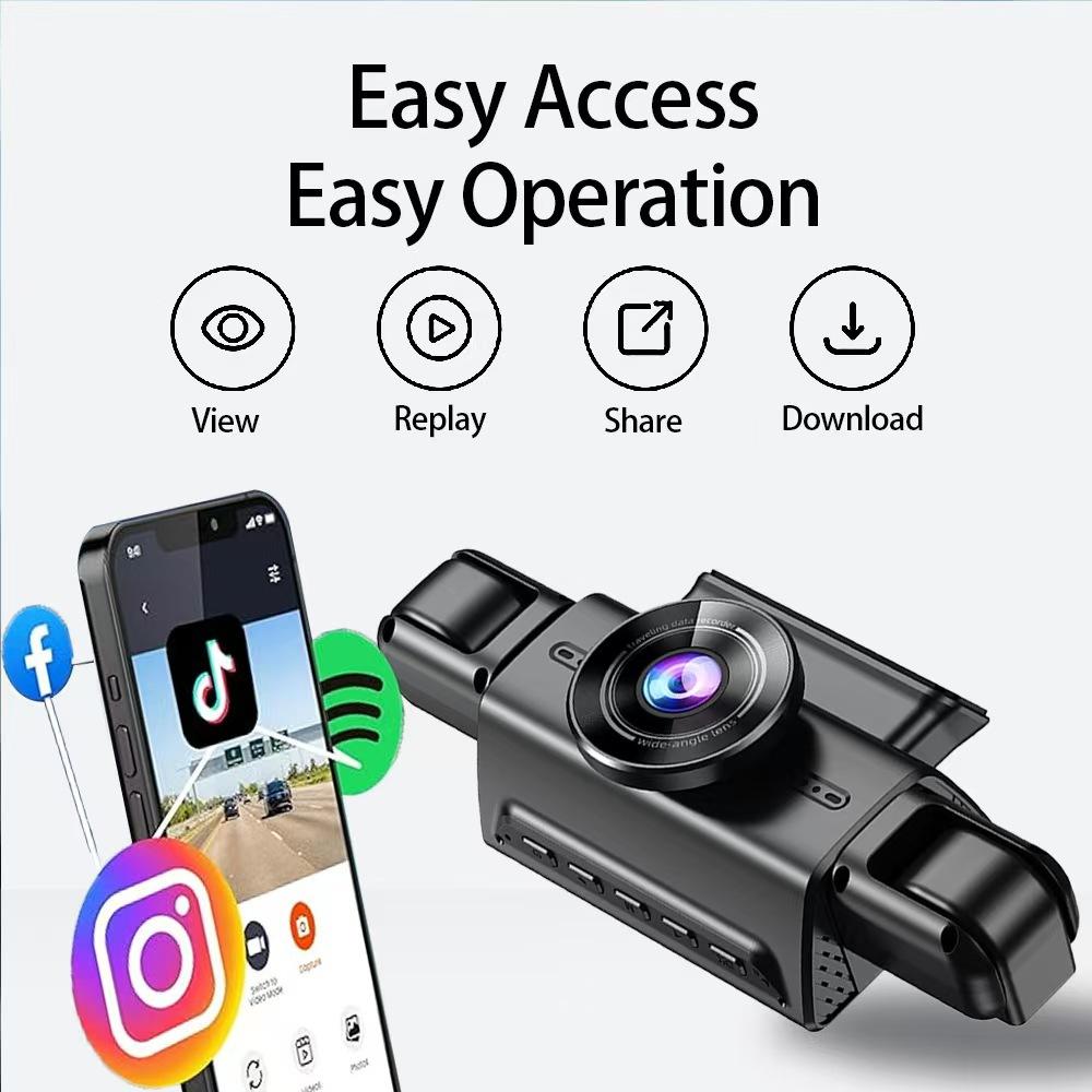 4kanálový skrytý tachograf 1080P HD Mini Dash Cam Videorekordér Přední Levá Pravá Zadní Nahrávání ve smyčce nočního vidění DVR Černá skříňka