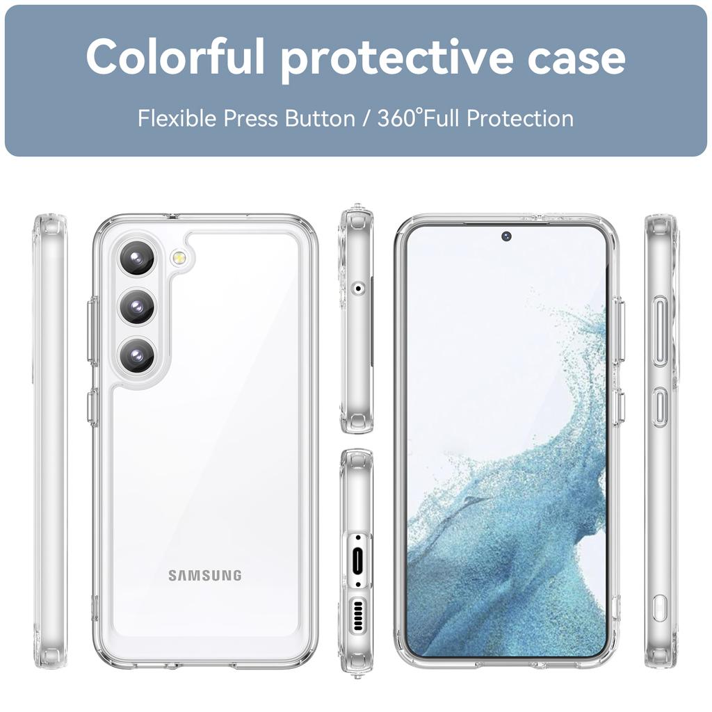 For Samsung Galaxy S23+ Case TPU+Acrylic Protective Phone Cover (Big Rear Lens Hole)