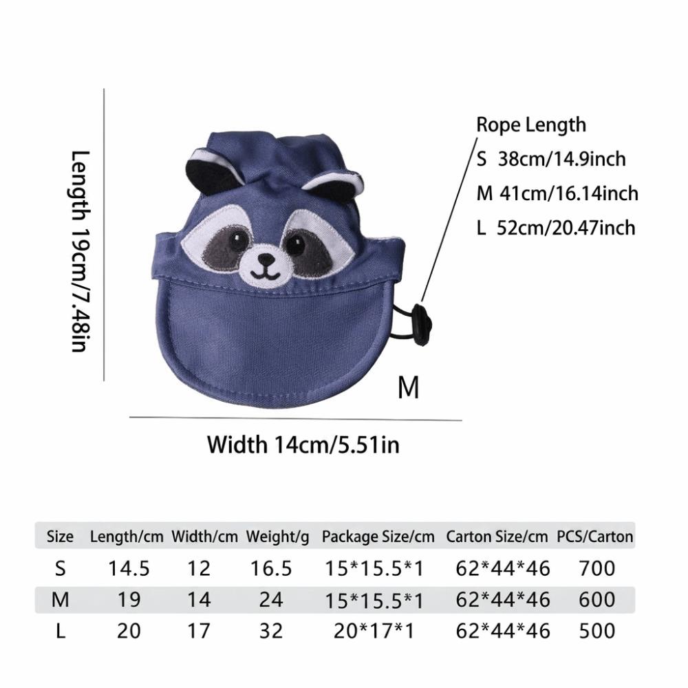 

Adjustable Cat Hat Breathable Pet Sun Hat Soft Comfortable Ear Cutout Hat Pet Outside L-Raccoon