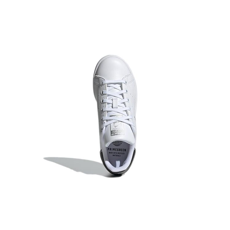 adidas Originals STAN SMITH J Leather Sports Slip Resistant Abrasion Resistant Low Top Skateboard Shoes White Black H05043