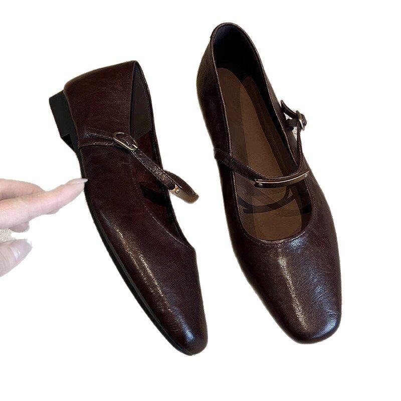 Single Shoes, Flat Shoes, New Style Women's Shoes, Low-cut Shoes, Leather Shoes, Work Shoes