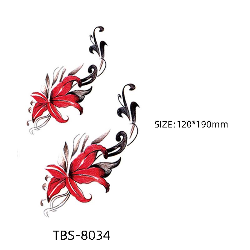 Waterproof Semi-Permanent Black & White Totem Flower Tattoo Stickers