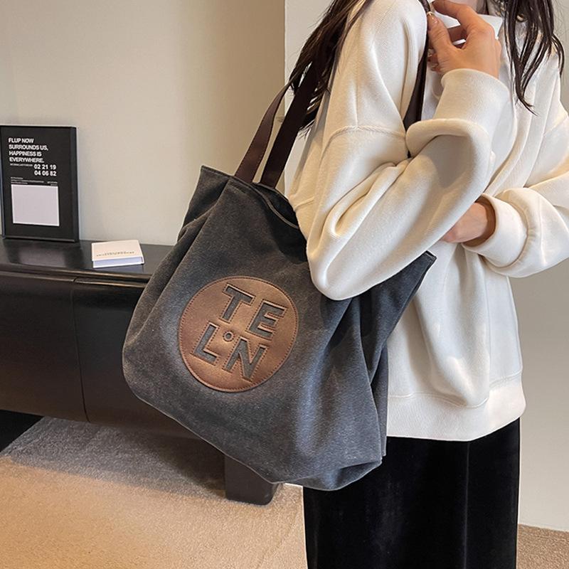 Tote Bag Women'S Canvas Bag Large Capacity Fashion Versatile Casual Shoulder Women'S Bag Luggage