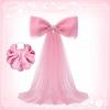 Extra Large Organza Bow Decoration 39 x 59 Inch Giant Tulle Bow with Tie And Long Ribbon Tails