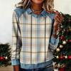 Damenmode Ausgestelltes Langarm Denim Patchwork Sweatshirt Mit Aufdruck Lässiger Pullover Top