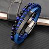 High Quality Luxury Accessories Bracelet Men's Fashion Gift Black Genuine Leather Bracelets DIY Combination Wild Handsome Gift