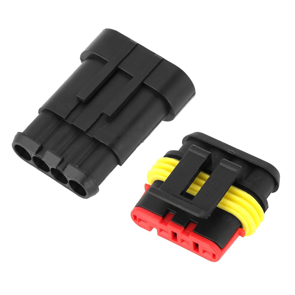 5 Kits 4pin Way Sealed Waterproof Electrical Wire Connector Plug for Car Automobile