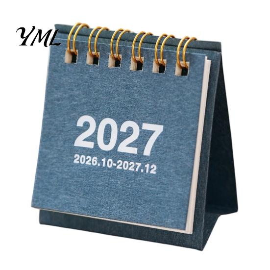 Kompakter Tischkalender für Zuhause, Mini-Schreibtisch 2026-2027, Okt 2026 bis Dez 2027, Stehend, zum Umblättern, Kleines tragbares Schreibtisch-Dekorationsobjekt-Kalender, 14 Monate