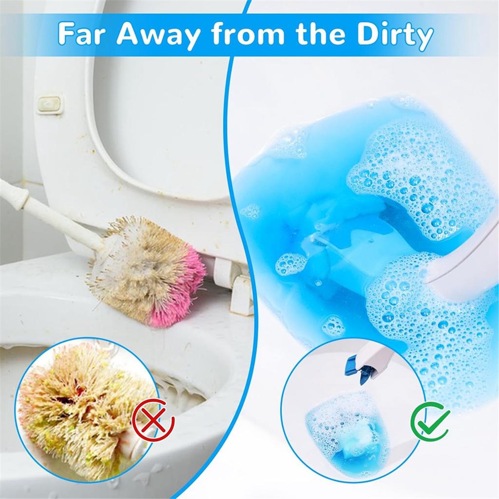 2026+ 48 Count Flushable Toilet Refills, Disposable Toilet Bowl Paper Bulk, Flushable Toilet Brush Refill Pads for Toilet