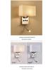 Minimalist LED Bedside Wall Lamp with USB Port - Fabric Shade for Indoor Reading