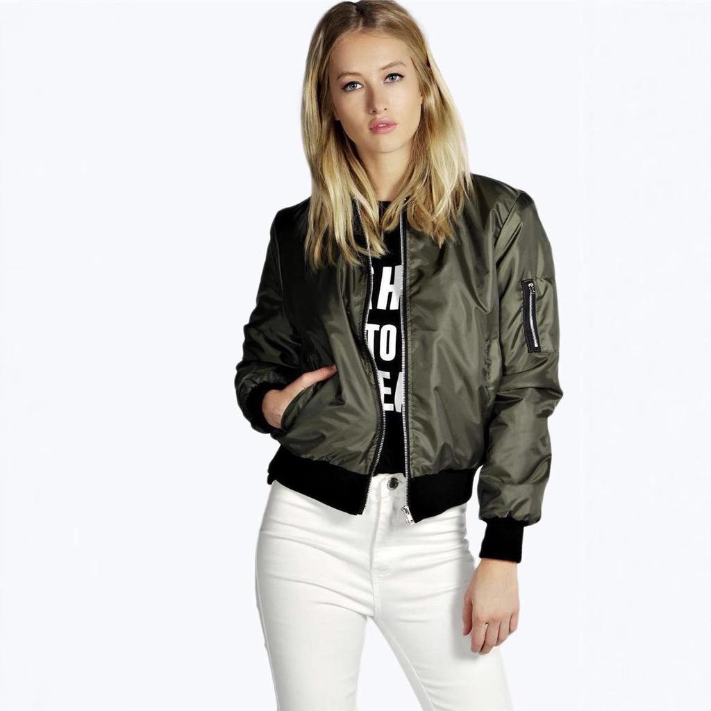 Giacca Moda Autunno Inverno 2016 Europa America Colore Unico Zip Corta