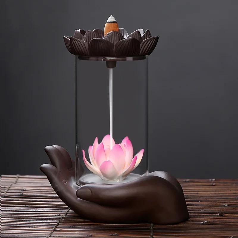 

1pc,Monkey King Handicraft Windproof Backflow Incense Burner LED Ball Home office Tea House Decorate (Without Incense)