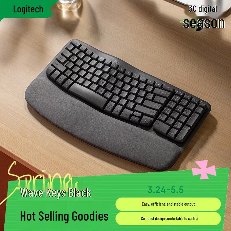 

Logitech Wave Keys Ergonomic Wireless Keyboard