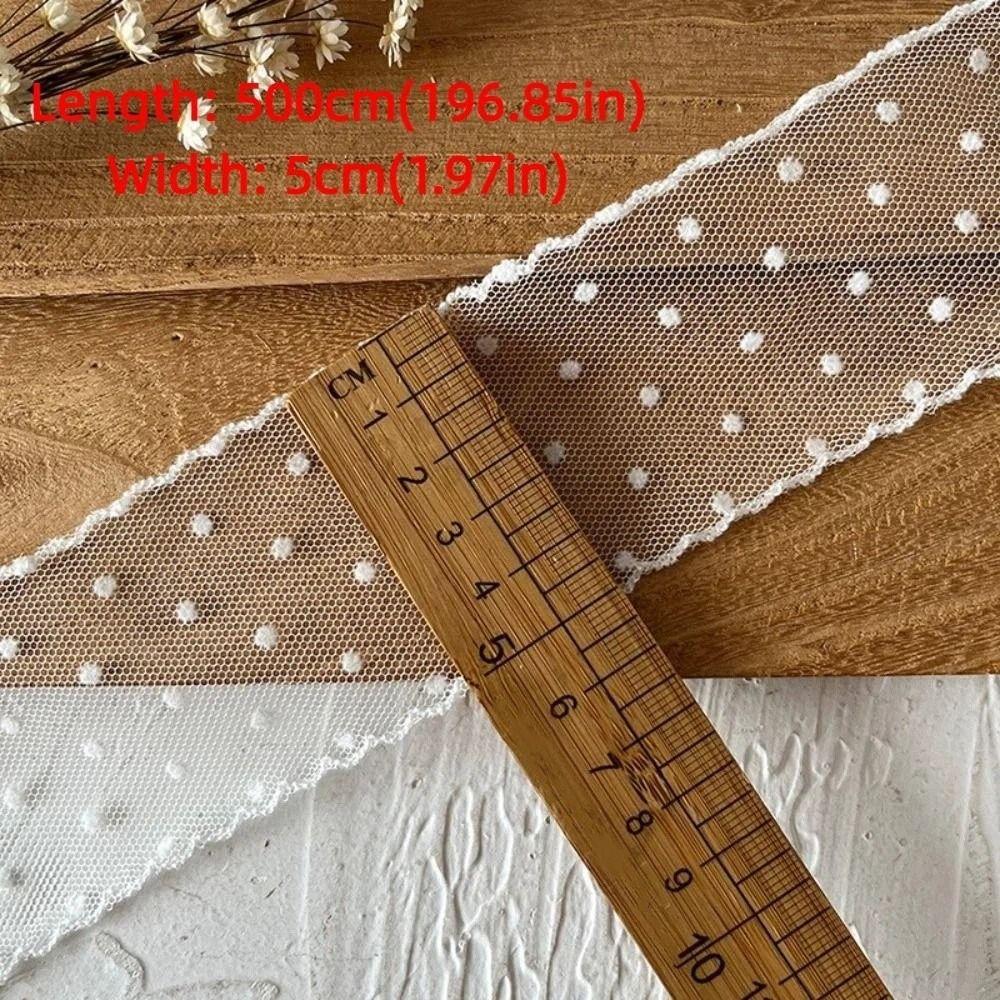 DIY Polka Dot Mesh Ribbon Retro Lace Fabric Ribbon  for Bouquets Gift Wrapping Sewing