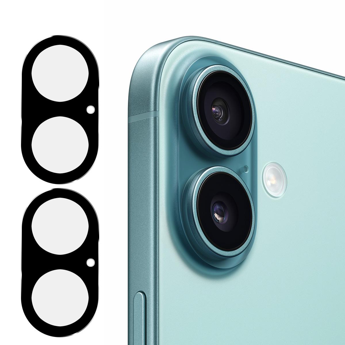 

For iPhone 17 2Pcs Camera Lens Protector ENKAY Hat-Prince Integrated Tempered Glass Lens Film Black