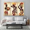 Nordisk Modern Konst Canvas Målning Afrikanska Svarta Kvinnor Affischer och Tryck Etniska Väggkonstbilder Vardagsrum Hemdekoration