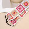 Elegant Crochet Flower Head Scarf Wide Hairband for Women Teens Girl Elastic Headwrap for Music Festival Travel Props