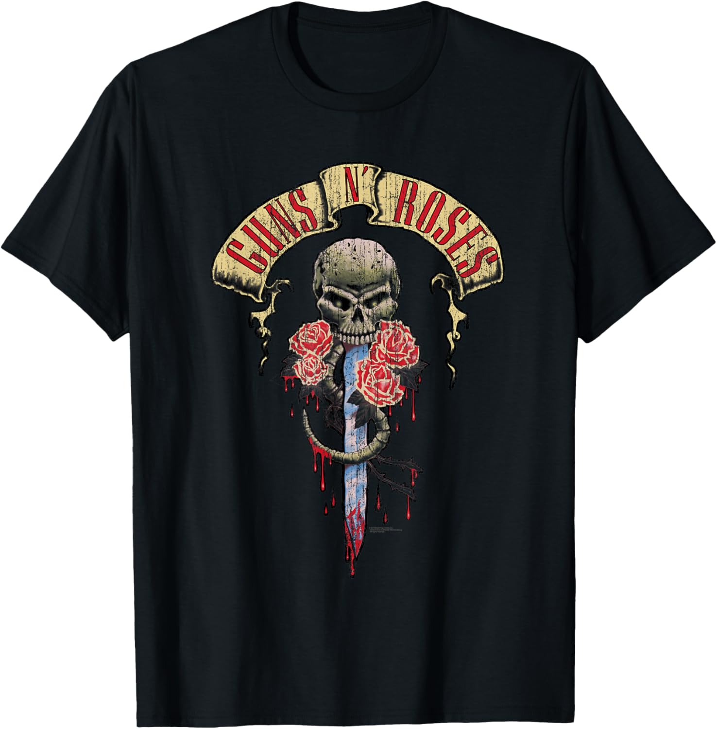 Guns N  Roses Official Skull Head T-Shirt S