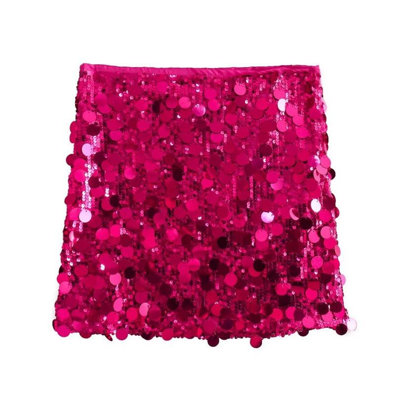 Minifalda Plateada con Lentejuelas de Cintura Alta para Mujer, Falda Corta Brillante para Fiesta y Club