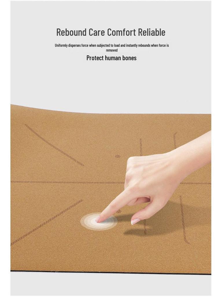 Professional Non-Slip Sweat-Absorbent Cork Rubber Yoga Mat for Hot Yoga and Fitness