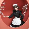 Chinese Style Kung Fu Maid Outfit for Women, Plus-Size Long-Sleeve Maid Cosplay Costume Performance Outfit