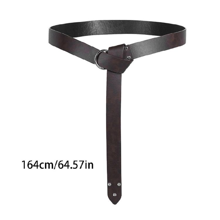 Renaissant Rivets Studded O Rings Belt With Detachable Nordic Design Pouch For Cosplay Enthusiasts Dressingup Waist Props