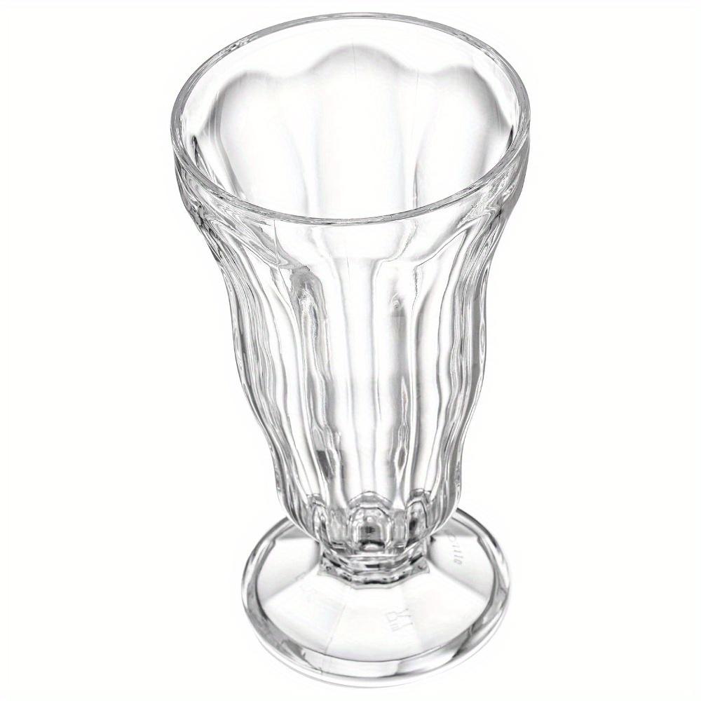 4 ks Akrylové sklenice na mléčný koktejl Plastové sklenice na sodu ve staromódním stylu Nerozbitné sklenice na zmrzlinu na stopce Čiré sklenice na fontánu Pina Colada Skvělé