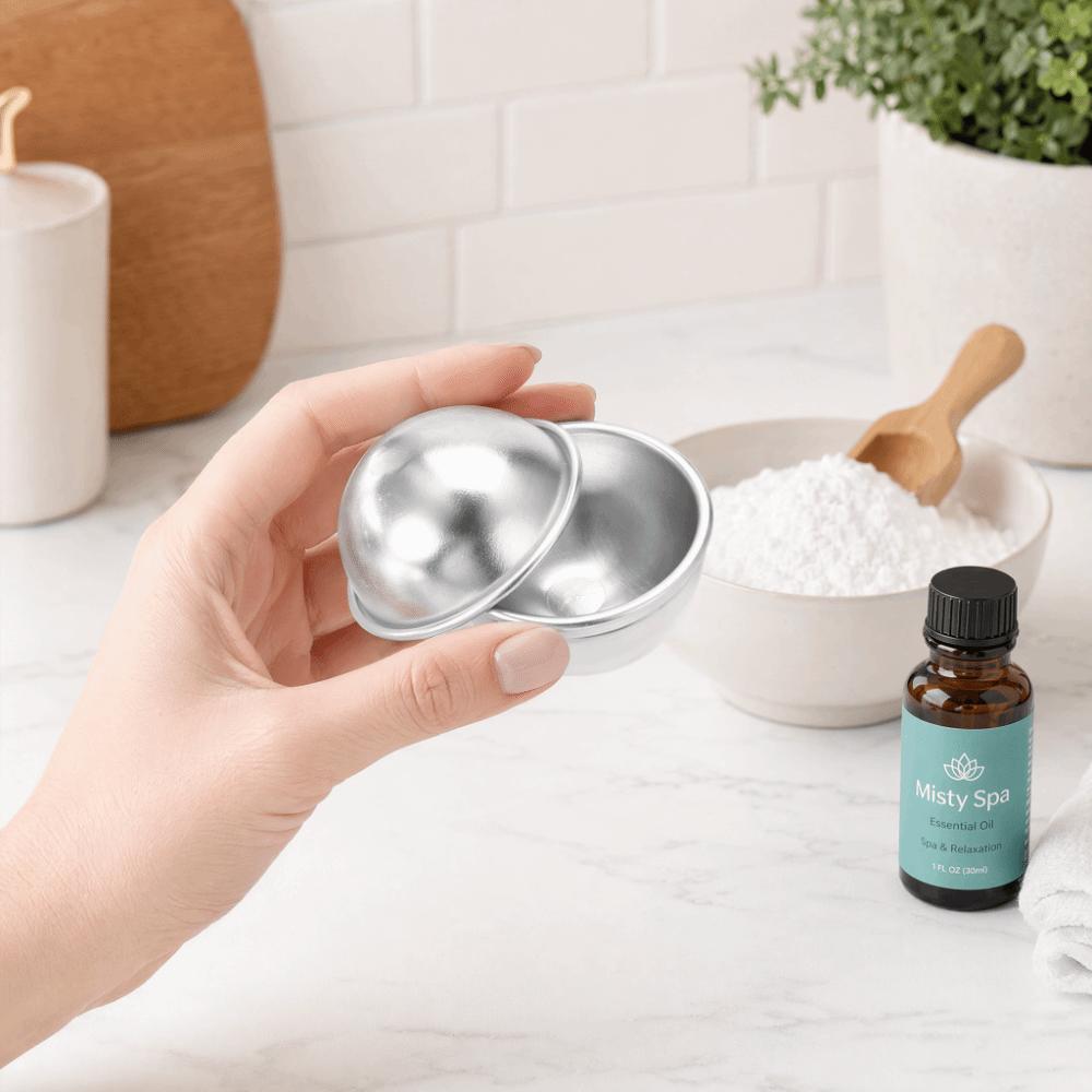 Ball Shape DIY Cake Mould Tools Silvery White Soap Making Molds Spa Crafts Making
