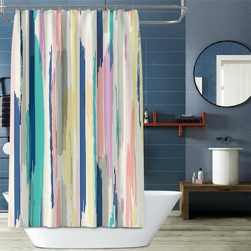 

Барвиста райдужна смужка з градієнтним малюнком. Завіса для душу. Водонепроникний домашній декор 180x200cm