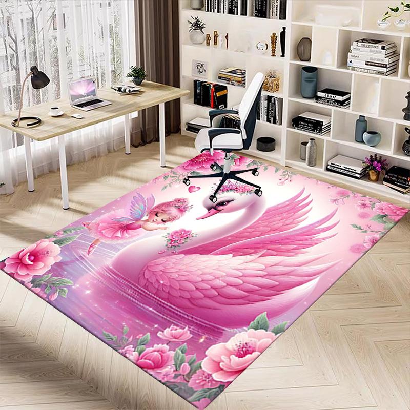 1PC Swan Fairy Extra Large Non Slip Floor Carpet, Office, Family, Studio   Large Area Rug Indoor Rugs, Bold Statement Piece
