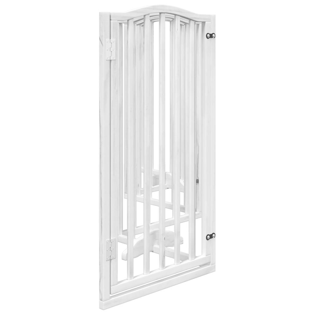 Vidaxl Foldable Dog Gate, With Door, 6 Panels, White, 300 Cm