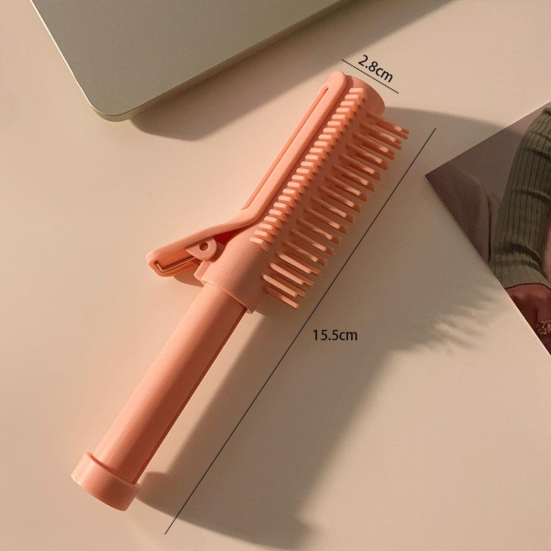 

BEPAN Hair Root Clips Retractable Hair Volumizing Styling Tool 2-in-1 Curling Comb Hair Roller Brush Hairdressing Comb Styling Tools рожевий