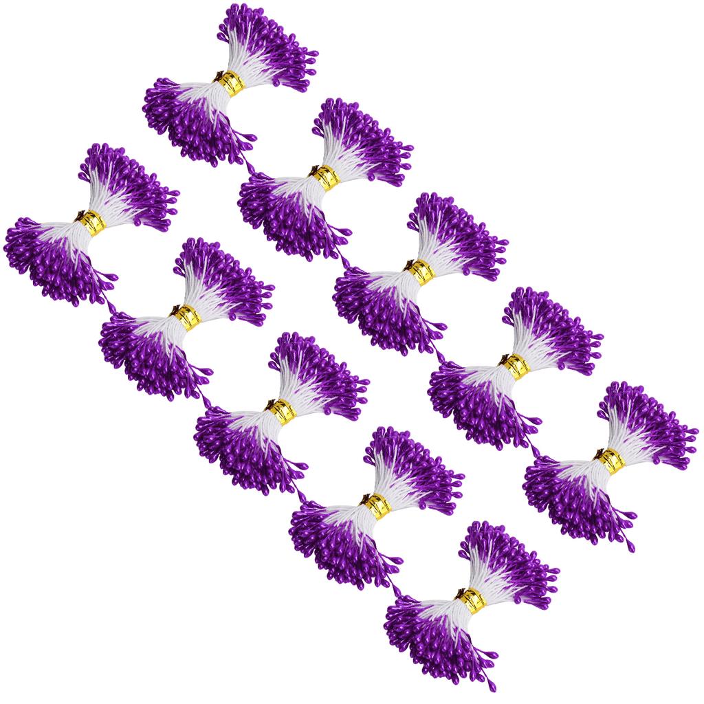900Pcs Flower Stamen Purple Gypsum Artificial Bouquet Decor HandMade Crafts Accessories(3mm(#22) )