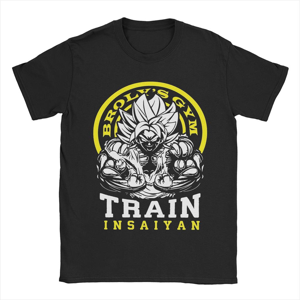 Brolys Gym Train Insaiyan Anime Printed Tshirt Mens and Womens Tshirt Mens Top Sports Tshirt Mens Tshirt Summer Tee