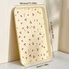 Cherry Pattern Plastic Food Serving Tray Stackable Fruit Dessert Tray Tea Tray Multi-functional Storage Tray For Home Kitchen