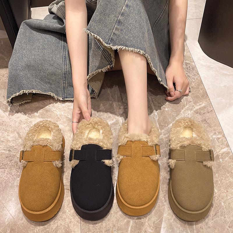 

Women s Plus Size Thick-Soled Fleece-Lined Snow Boots - Warm, Furry, Autumn/Winter 2024 Size 37 зелений