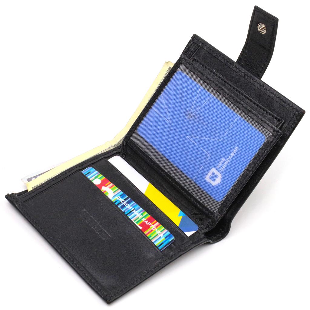 Fashionable Men's Wallet Made of Genuine Smooth Leather CANPELLINI 21727 Black