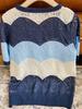 2026 Summer Blue Pine Mist Short-Sleeved Ice Silk Knit Sweater for Women - Elegant, Skin-Brightening Design